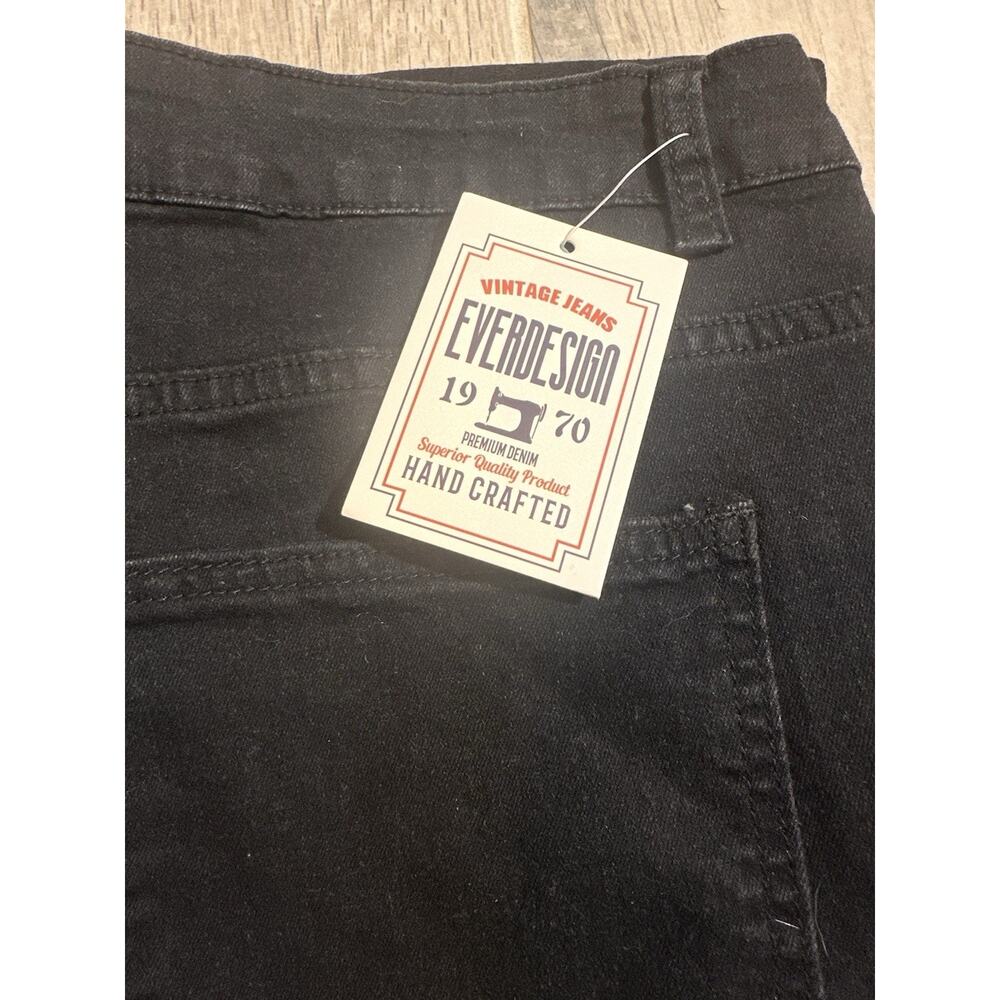 Vintage Jeans womens 70s Bell Bottom Jeans Black Size 5xl Flare Everdesign Retro